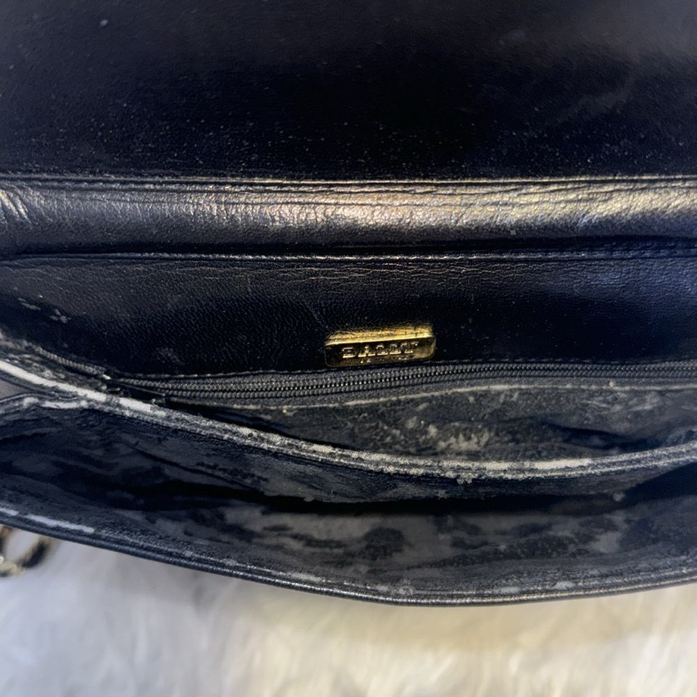 BALLY Chain Shoulder Bag Leather Black Authentic used condition- Rehab - Picture 8 of 14